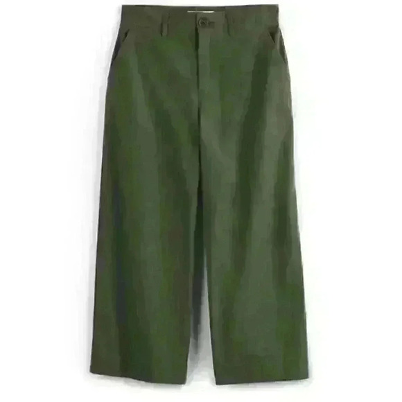 NWT pop sugar green crop wide leg flare high waist sz 10/23.5” - Picture 2 of 8